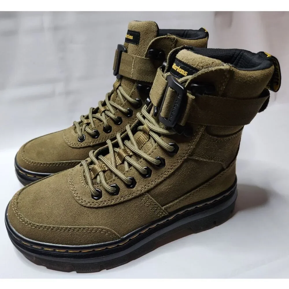 Dr. Martens Combs Tech Suede Boots Women’s 6 DMS Olive